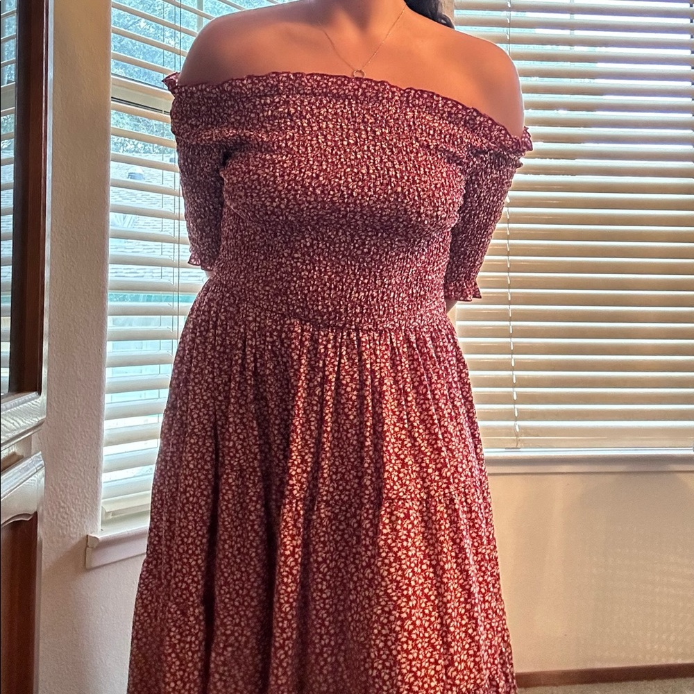 Red Floral Maxi Dress NWT